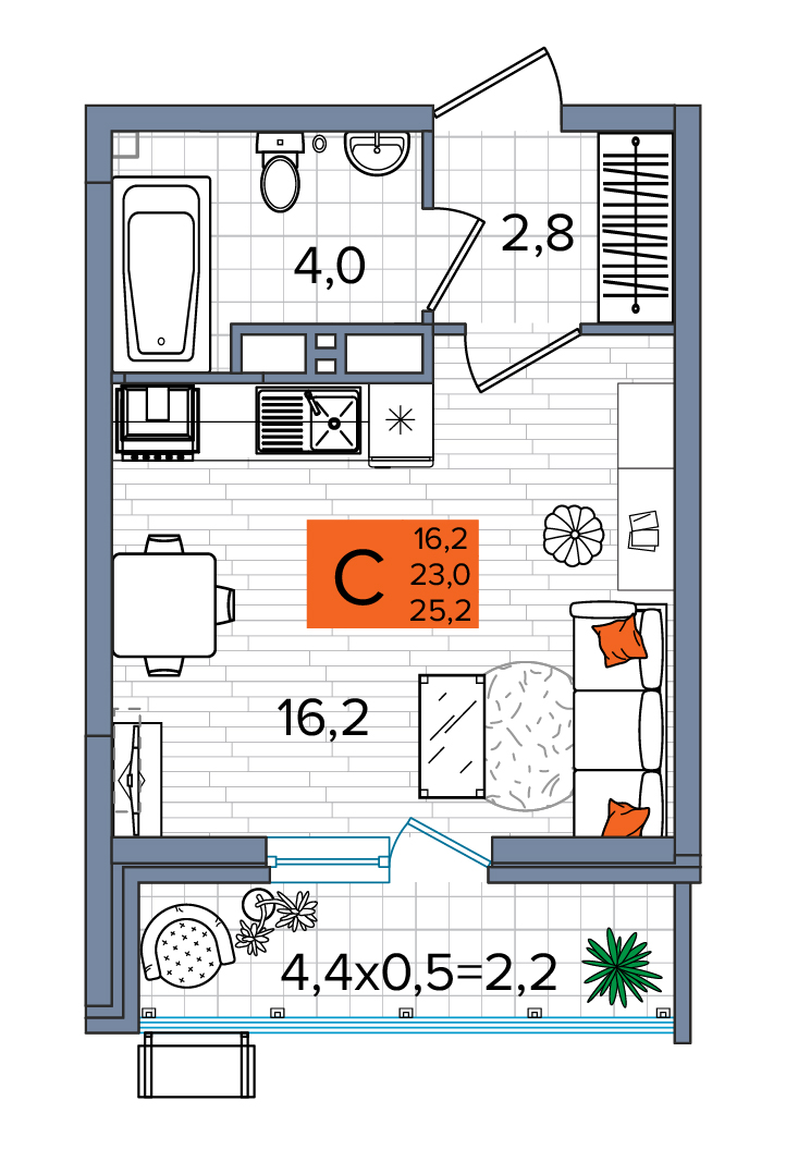 Планировка Студия